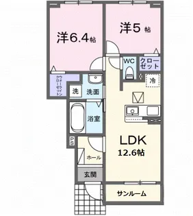 ジェントリー・ミルト【1階】の間取り