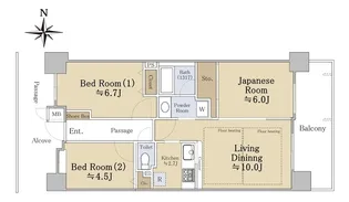コスモシティ三条西洞院【10階】の間取り