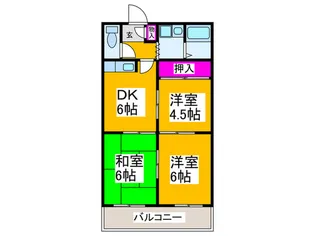 東栄マンション【4階】の間取り