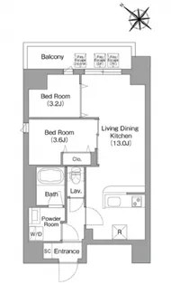 コンフォリア・リヴ豊洲キャナル【2階】の間取り
