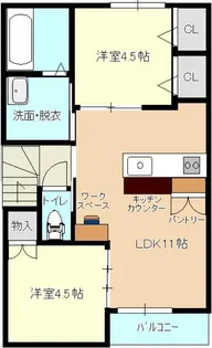 風とみどりのカシェット 華 HANA【2階】の間取り