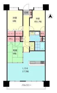 アスティオン春日【15階】の間取り