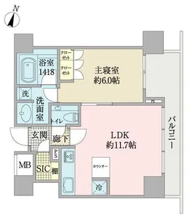 プラネスーペリア四番町【8階】の間取り