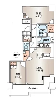 神楽坂アインスタワー【17階】の間取り
