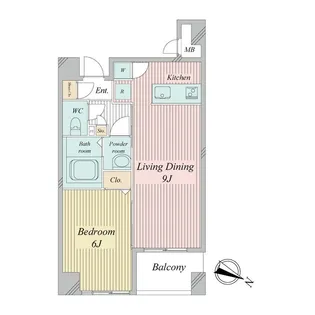 クエスタ高輪【8階】の間取り