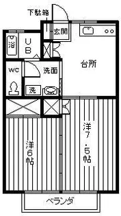 パレス富士【1階】の間取り