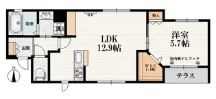 ミモザの小路【1階】の間取り