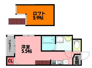 リバーサイドテラス中宮【1階】の間取り