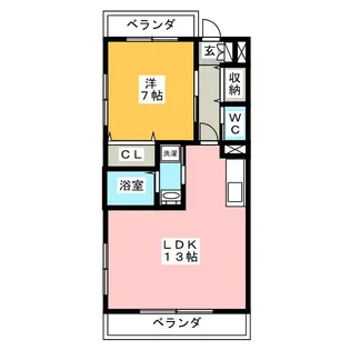 コーポミツワVI【5階】の間取り