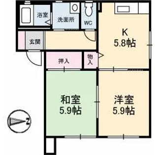 シャーメゾン西岐波 D棟【1階】の間取り