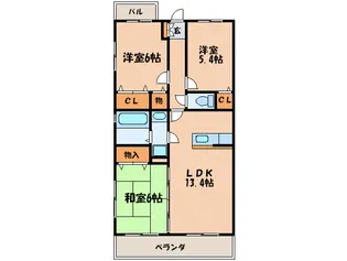 フローラ綾I【1階】の間取り
