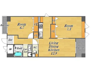 ラ・ポルト福島【5階】の間取り