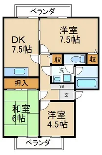 ウインディア阿部【1階】の間取り