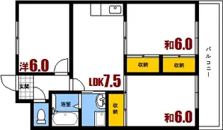 ウエストコート3【6階】の間取り