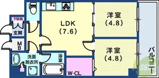 ロイヤルヒル神戸三ノ宮II【9階】の間取り