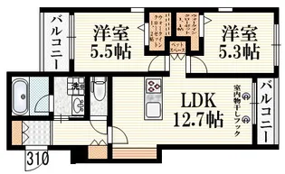 キルシュ ブリューテ 2【3階】の間取り