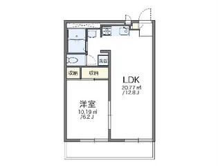 レオパレス大谷【3階】の間取り
