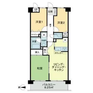 ライオンズガーデンヒルズ宮前平【5階】の間取り