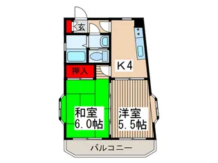 エ-デルブル-メサワイ【3階】の間取り