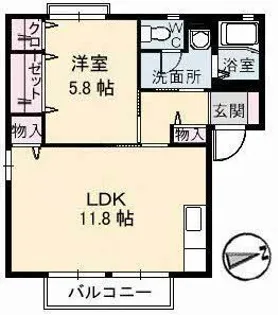 サングリーン B棟【1階】の間取り