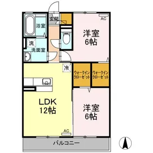 セレッソ花楯88【2階】の間取り