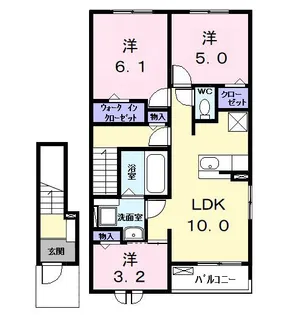 ロークァット I【2階】の間取り