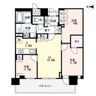 ジオタワー宝塚 グランレジス【24階】の間取り