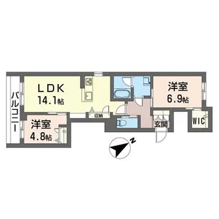 ヴィラ ダブリュー タッソ【3階】の間取り