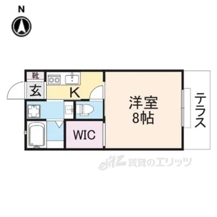レーブ秋篠【1階】の間取り