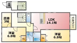 ベラージュ二番町【2階】の間取り