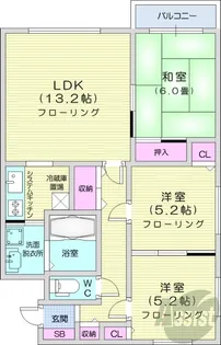 ソシアルコート伏見【4階】の間取り