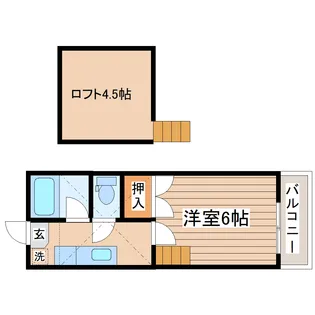 山の寺ミディハイツ【2階】の間取り