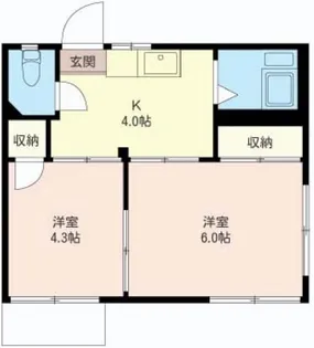 メゾンフラワー【1階】の間取り