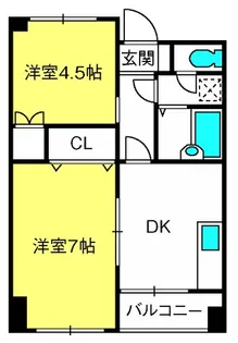 メゾンド・ハイブリッジ【4階】の間取り