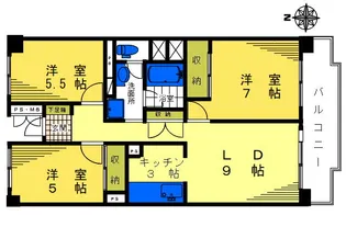 ニュータウン大久保B棟【10階】の間取り