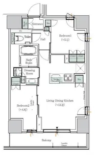 ONE ROOF RESIDENCE NISHINIPPORI【8階】の間取り