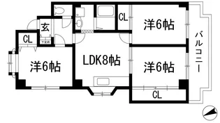 瑞ケ丘ハイツ【2階】の間取り