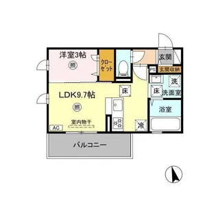 DーROOM西熊本駅【1階】の間取り