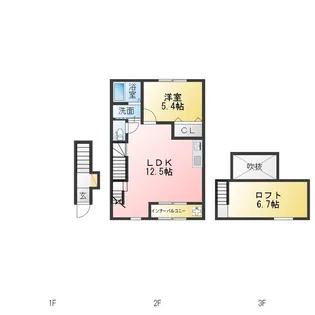 ブランキューブ加茂野町【2階】の間取り