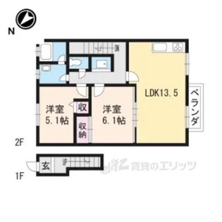 さくら160B棟【2階】の間取り