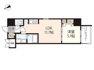 S-RESIDENCE東観音町achieve【7階】の間取り
