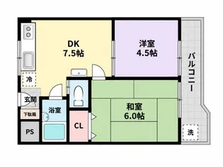 グランドハイツ2号館【3階】の間取り