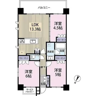 センチュリー西大宮【6階】の間取り