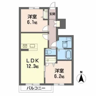 サンライズ新小路【1階】の間取り
