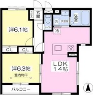 レジェルシャンテ【1階】の間取り