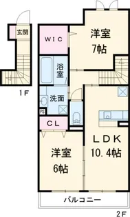 サニーフラット【2階】の間取り