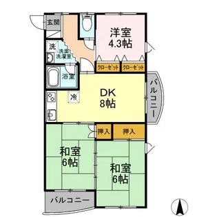 恵比寿ガーデン【2階】の間取り