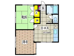 衣笠サニーハイツ【2階】の間取り