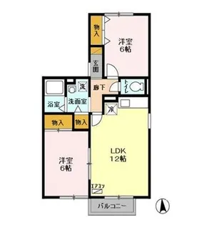 クレールシャンブル A・B【1階】の間取り