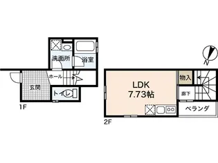 プログレッソ西蟹屋【1階】の間取り